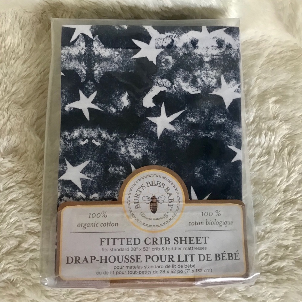 Organic Burt’s Bees Crib Sheet Watercolor Star